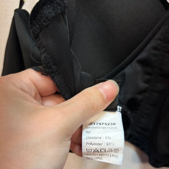 Womens Bae Velvet Bustier Chain Cami Top Size XL Black Sexy Chic Cropped Y2K - Picture 8 of 8